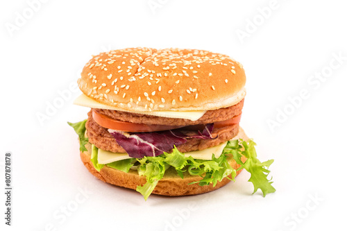 Hamburger on a white background 