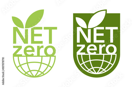 Net zero - carbon neutrality bold emblem