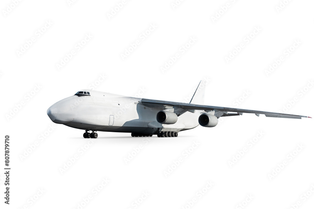 White wide body transport cargo aircraft isolated White wide body transport cargo aircraft isolated