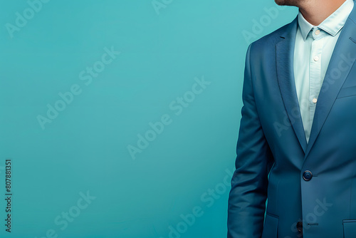 Professionell und Stilvoll: Person im Anzug vor einem farbigen Hintergrund