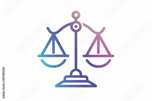Colorful icon of a balance scale representing legal services photo
