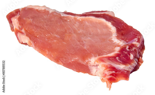 Mięso schabowe na białym tle, schab bez kości photo