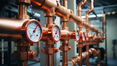 A system of pipes and sensors in the basement of the house.