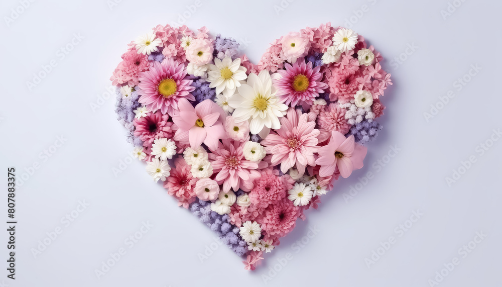 A heart made of flowers and leaves