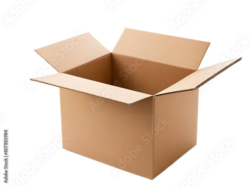 cardboard box closeup on transparent background
