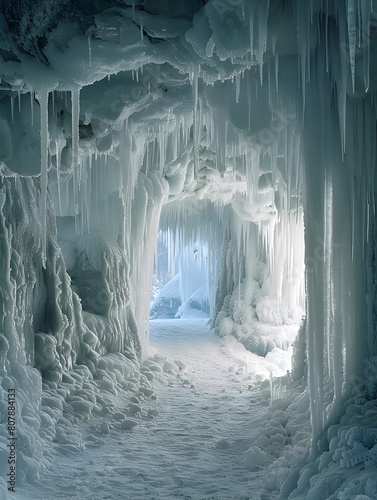 Enchanting Icy Wonderland in Frozen Subterranean Realm