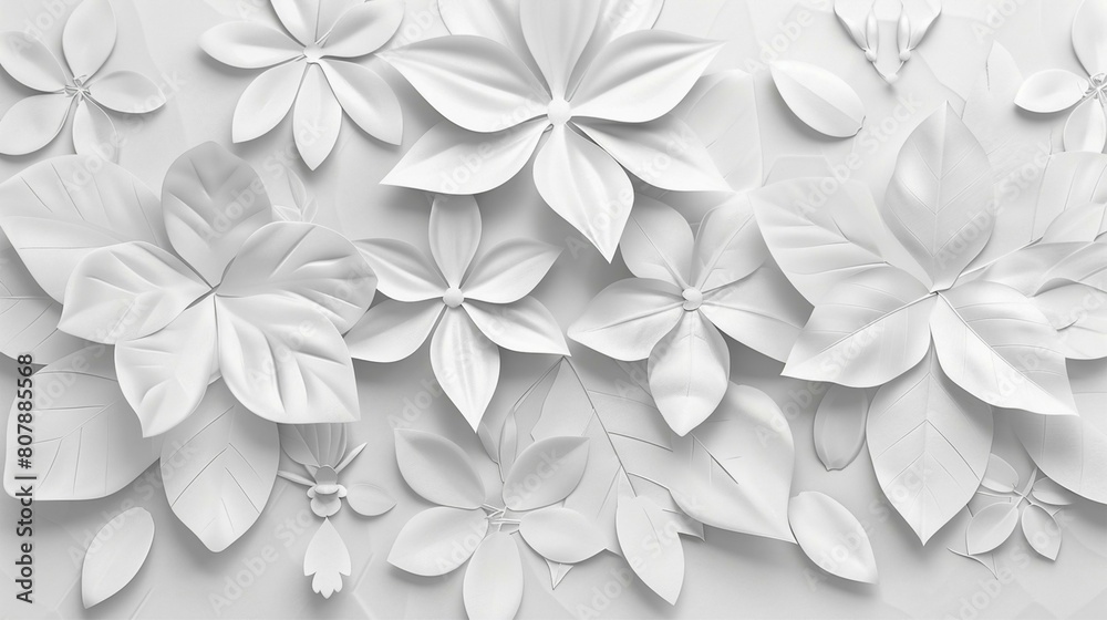3D Flower Wall Art in Monochrome Background 3D Flower Wall Art in Monochrome Background