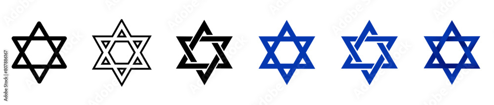 Star of David line isolated vector element for banner design. Blue star Star of David line isolated vector element for banner design. Blue star