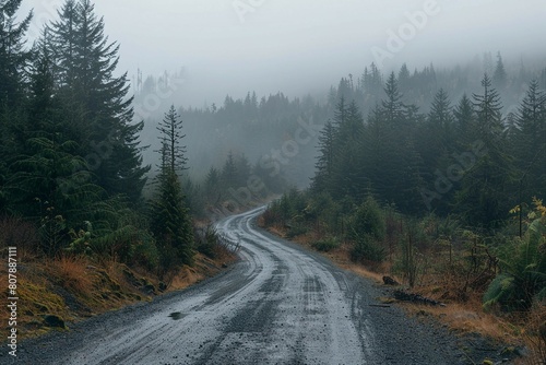 Misty Forest Road: Moody and Atmospheric Landscape Photography

