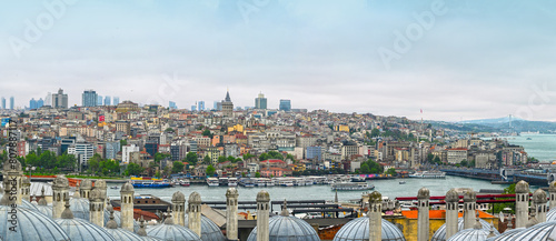 Canvas Print Panoramic view of Istanbul with old historical district, architecture, sea, Galata Tower
