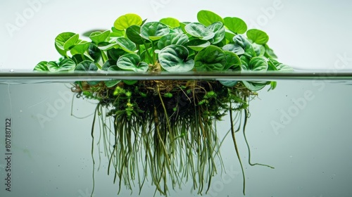 aquatic plant with floating roots in the water