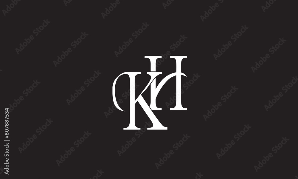 KH, HK, K , H , Abstract Letters Logo Monogram