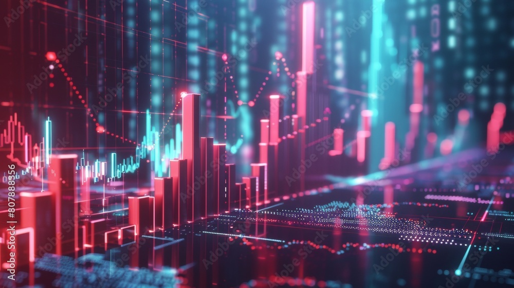 Futuristic data analytics visualization