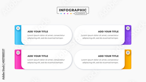 Vector business label infographic design template with 4 steps or options