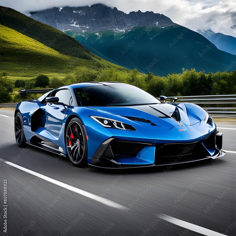 Naklejka premium beautiful and creative car driving on a road