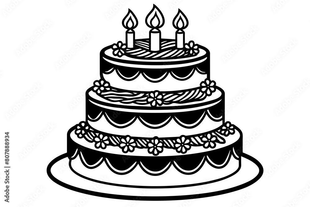 four-set-birthday-cake vector illustration four-set-birthday-cake vector illustration