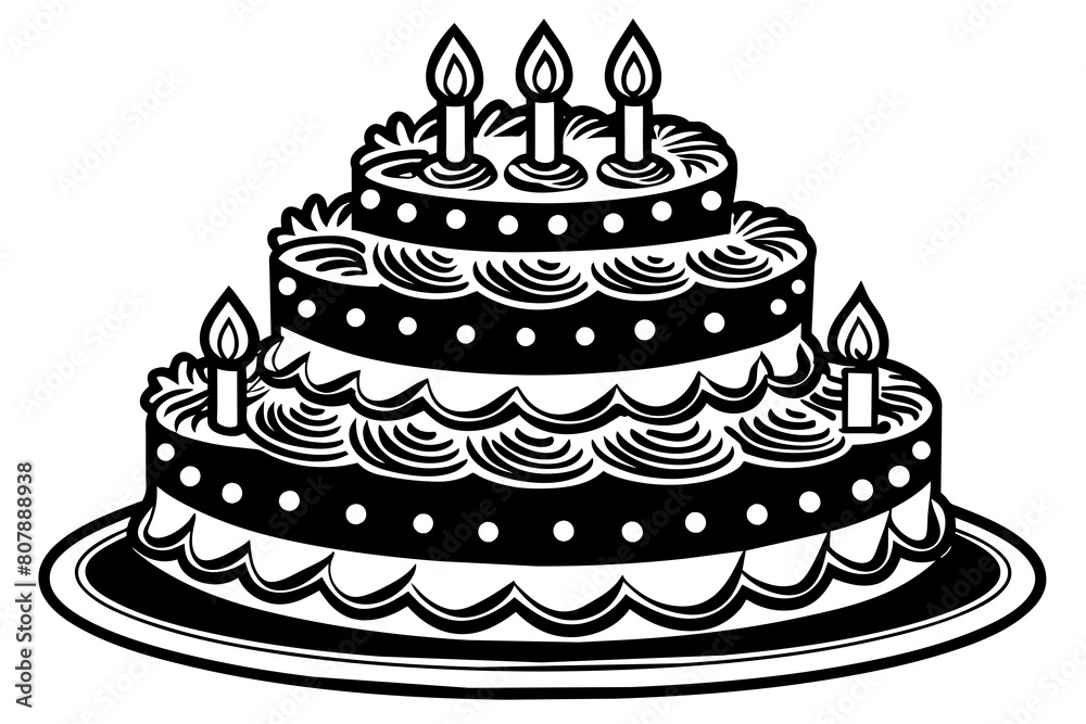 four-set-birthday-cake vector illustration four-set-birthday-cake vector illustration