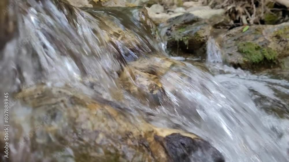 Forest stream flowing over rocks. Forest stream flowing over rocks.