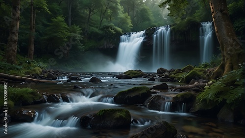 Enchanted Cascades: Forest Waterfall Wonder