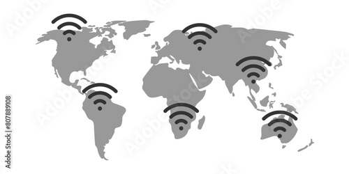 Vector illustration concept of global communication on transparent background