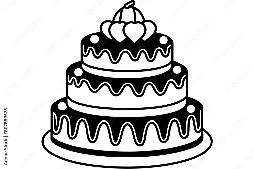 common cake decoration with vector illustration common cake decoration with vector illustration
