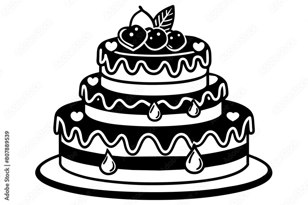 common cake decoration with vector illustration common cake decoration with vector illustration