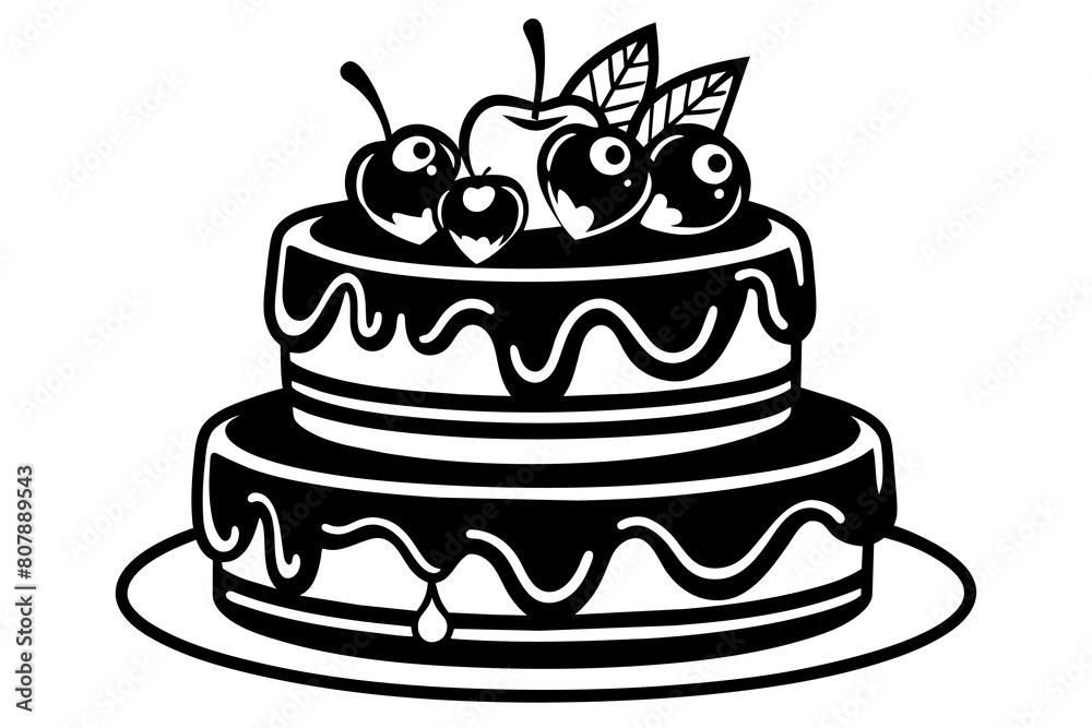 common cake decoration with vector illustration common cake decoration with vector illustration