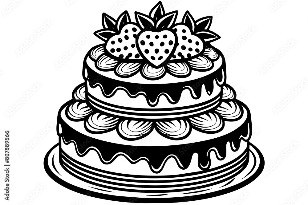 common cake decoration with vector illustration common cake decoration with vector illustration