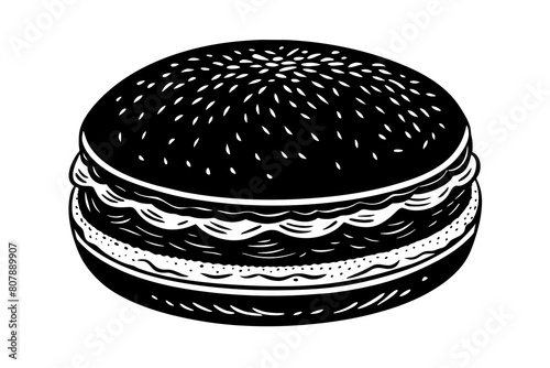 vanilla-bean-coconut-macaroon--on-white-background vector illustration