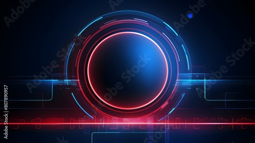 
red and blue Abstract technology background circles digital hi-tech technology design background. concept innovation. vector illustration