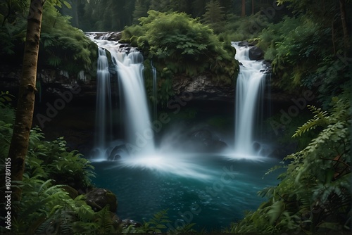 Enchanted Cascades: Forest Waterfall Wonder