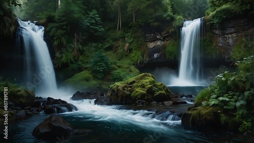 Enchanted Cascades  Forest Waterfall Wonder