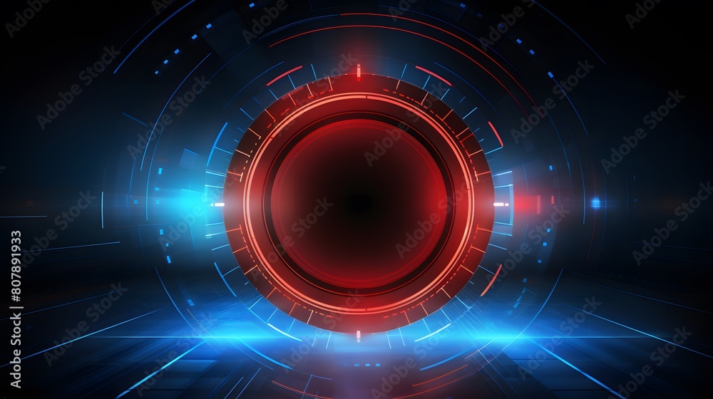 Fototapeta premium red and blue Abstract technology background circles digital hi-tech technology design background. concept innovation. vector illustration