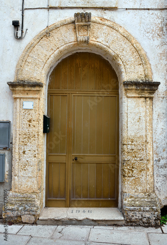 ancient portals in the historic center of pat   salento italy