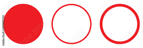 red circle frame icon. isolated on white background. Vector illustration eps10.