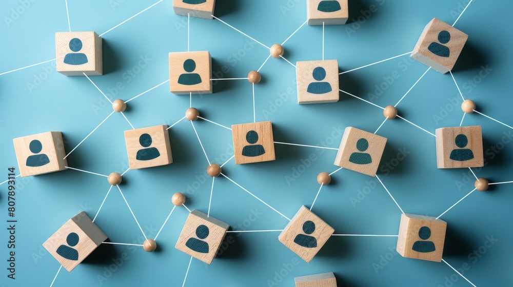 © Exclusive  - Multiple individuals linked in a network, forming connections and relationships with each other