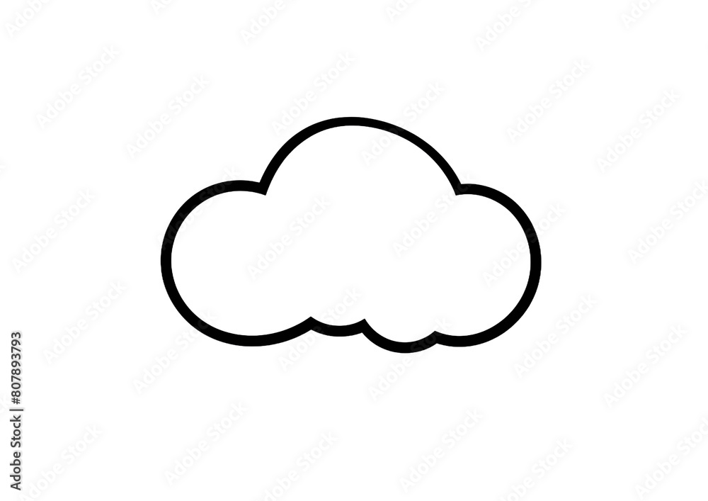 Simplified cloud outline illustration Simplified cloud outline illustration