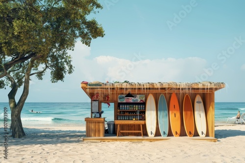 Surfboard shop on the beach
