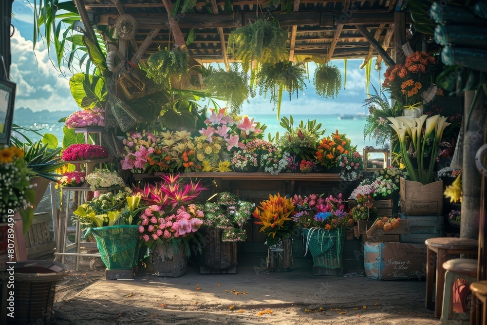 flower shop on the beach
