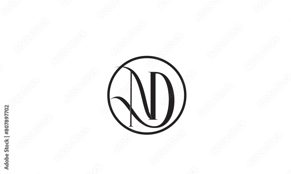 ND, DN, D, N Abstract Letters Logo Monogram ND, DN, D, N Abstract Letters Logo Monogram