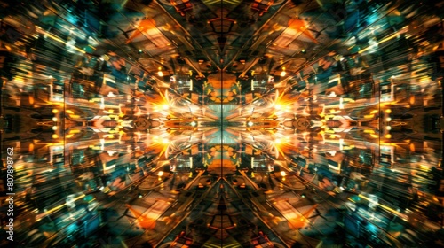 Mesmerizing Kaleidoscopic Light Patterns Abstract Background © Oksana Smyshliaeva