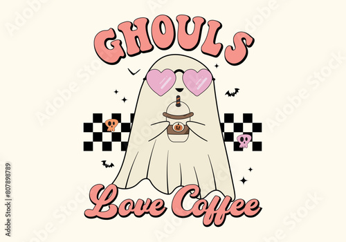 Halloween coffee ghouls,Halloween ghost,coffee lover