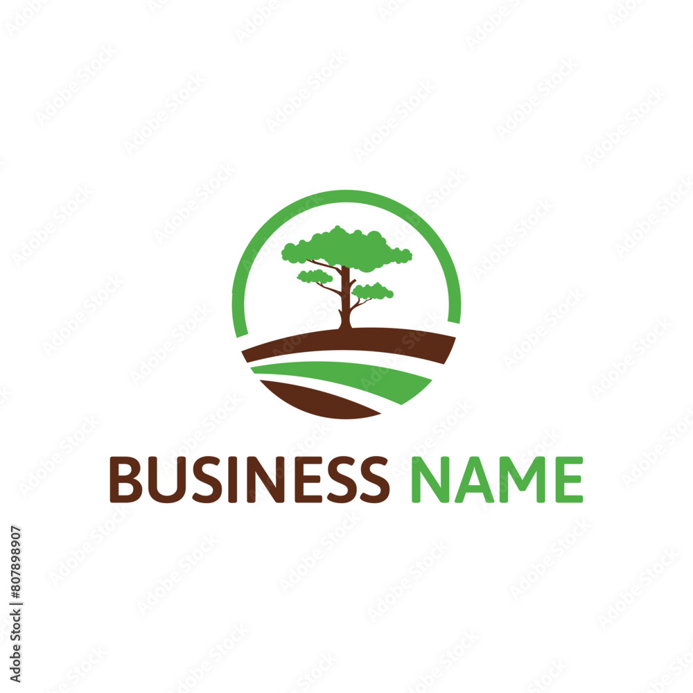 Farm and Tree Logo Concept Farm and Tree Logo Concept