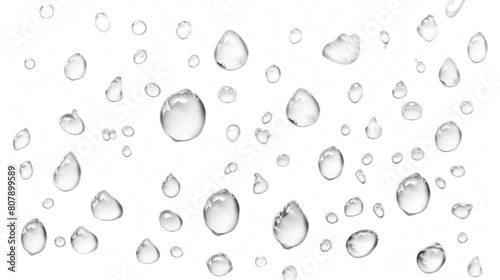 Water drops rain isolated on transparent background