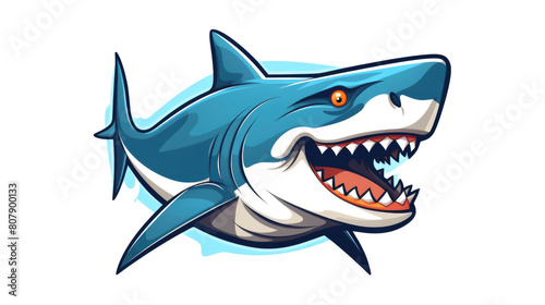 Shark with a smile on PNG Background