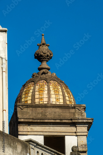 dome covered with azulejos on a building on largo do Barao de Sao Martinho in Braga, Portugal