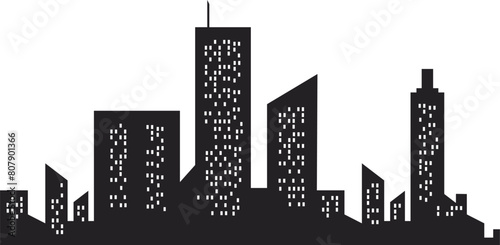 Set of vector cities silhouette