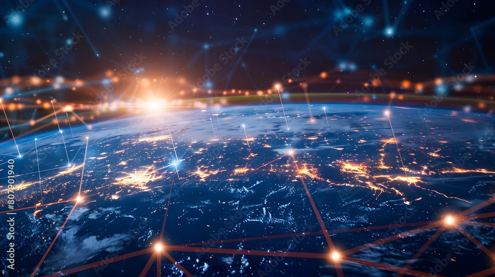 Digital world globe, concept of global network and connectivity on Earth, high speed data transfer and cyber technology, information exchange and international telecommunication Digital world globe, concept of global network and connectivity on Earth, high speed data transfer and cyber technology, information exchange and international telecommunication