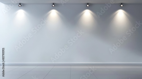 lounge white wall with spotlights