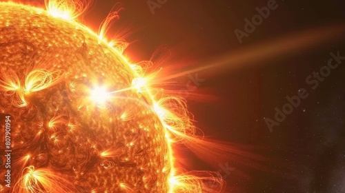 Majestic Solar Flare Eruptions Captivating Cosmos Display photo